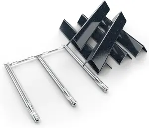 Uniflasy Spirit E310 Grill Parts Replacement Kit, 7636 Flavorizer Bars & 69787 Burner Tubes for Weber Spirit & Spirit II 300 Series E310 E320 E330 S310 S320 S330 (Front Control), 15.3" Heat Plates, 18" Burner