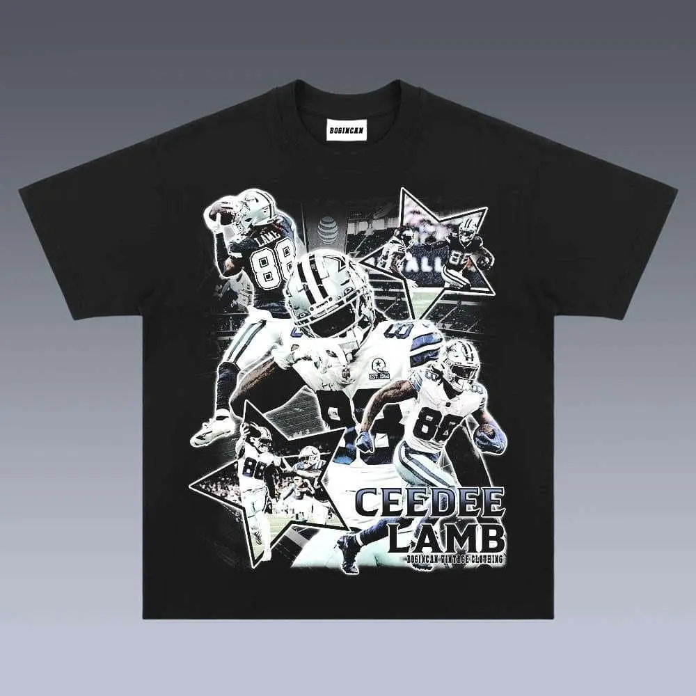 [SALE Up To 50% Off] Ceedee Lamb Graphic Tee, Y2K Crew Neck Streetwear T-Shirt, Unisex Crew Neck Tee, Vintage Football Graphic, Sports Player Bootleg Premium Style, Casual Cotton Fit 1 Sided