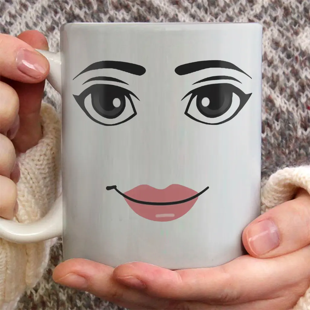 Roblox Woman Face Mug 11oz 15 oz Double Sided Ceramic Mug Gamer Roblox Face Mug Gamer Mug