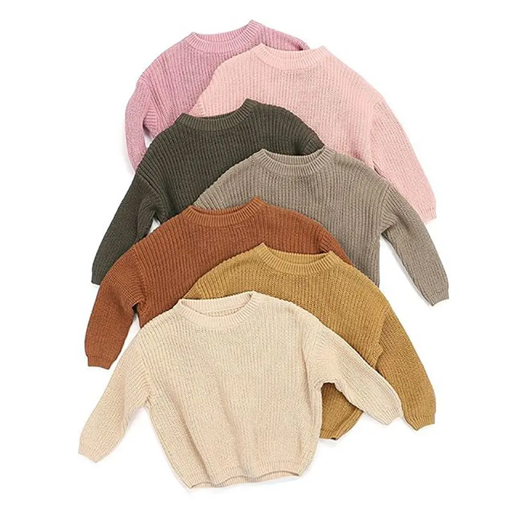 Baby Girl Boy Knit Sweater Blouse Pullover Sweatshirt Warm Long Sleeve Tops for Infant Toddler 1-5Y