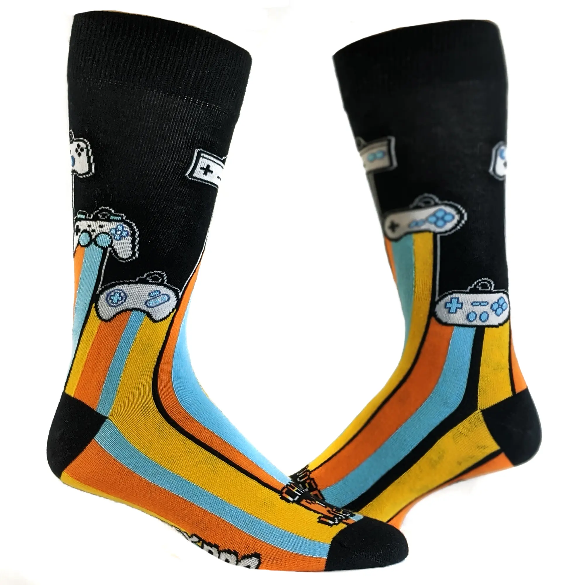 Men's Gamer Controller Socks Cool Funny Video Game Nerdy Footwear Funny Graphic Socks Comfortable Fitted Spandex Cotton