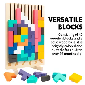 Tetris Building Blocks Puzzle - Montessori Thinking Training Educational Toy for Kids 3-6 Years Old (Boys & Girls)