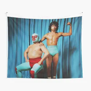 Nacho Libre and Stephen Retro Poster  Tshirt  Tapestry Tapestry Wall Hanging Bohemian Aesthetic Decor Boho Home Decoration for Bedroom, Print Photo
