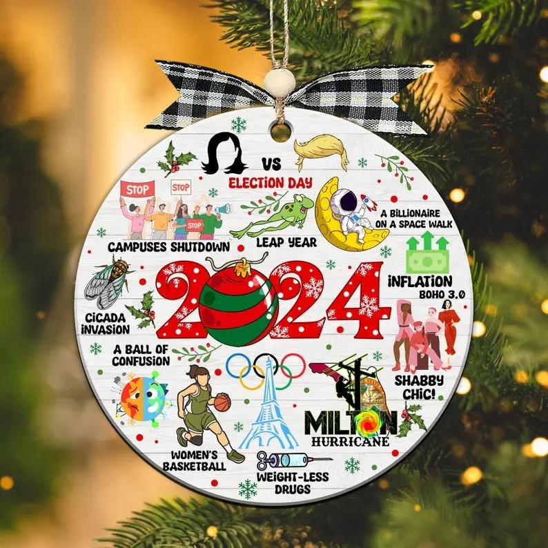 Notable Events 2024 Christmas Ornament, Milton 2024 Ornament, Funny Year in Review, Year to Remember Ornament, Commemorative 2024, Xmas Gift