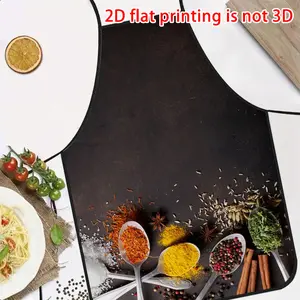 Durable Polyester Spice Print Apron, Unisex Kitchen Cooking Bib, Ideal for BBQ Gardening Painting Manicure, Indoor Outdoor Use
