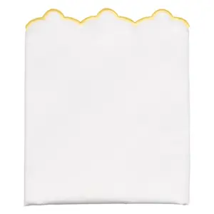 Yellow Scalloped Embroidered Pillowcase Pair