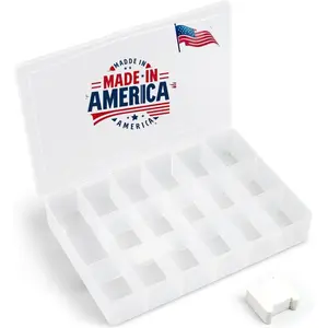 Embroidery Floss Organizer Box with 50 Cardboard Bobbins - 17 Compartments Clear embroidery thread organizer box, Snap-Tight Clear Sewing Organizer - Jewelry Bead Holder (Made in USA)
