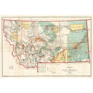 1897 / 1906 Map of the State of Montana
