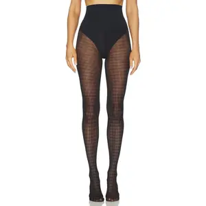 Commando Houndstooth Sheer Tights in Black