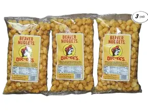 3 Bags Famous Viral Buc-ees Beaver Nuggets Snack - Snacks with Sweet Coated Bites and Crunchy Texture, Light and Airy Crisps - 2 pack (13 oz e/a - 39 oz total)