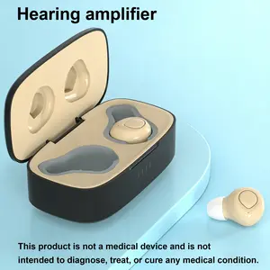 Adult Hearing Loss Invisible Amplifier, Magnetic Charging Box, 24+96 Hours Run Time, Noise Reduction, Natural Sound, USB Charging