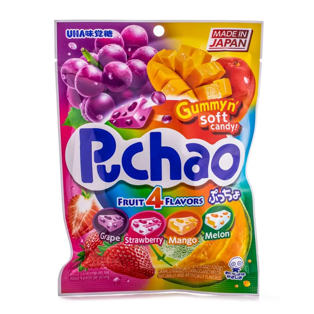 UHA Puchao Soft Candy Mix Fruits Flavor 100 g UHA Puchao Soft Candy Mix Fruits Flavor 100 g