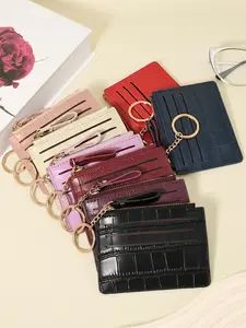 Ultra thin, lightweight, portable cash, ID card, credit card, coin pocket wallet, Wallets with chain, zipper wallet, credit card storage bag, card slot, Casual Wallet