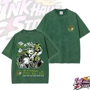 SBR | Gyro Unleashes the Steel Ball--Short Sleeve Cotton Unisex Retro wash Tee TBZ