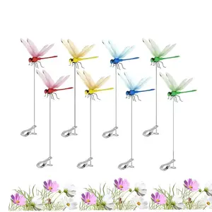 4/8 Pack Fake Dragonfly Clip, Plastic Garden Yard Ornaments, Horse & Deer Fly Repellent For Hat Indoor Outdoor Decor