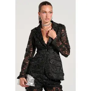 CELEBRATION TIME LACE BLAZER IN BLACK