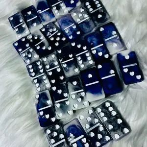 Customize Dominoes Create Your Own Personalized Set of Dominoes with Unique Heart and Marble Design for Fun Games in Vibrant Colors