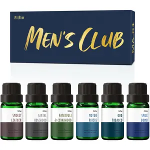 Fragrance Oils Set, MitFlor Men's Club Set of Scented Oils for Diffuser, Perfume, Candle Making & Soap Making, Aromatherapy Gift Set