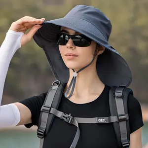 Summer brimmed fisherman's hat Beach Bucket Hat Breathable Windproof Headwear