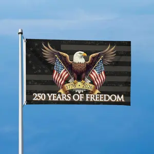 Double-sided American Flag 3x5 FT Heavy Duty Double Sided 3-Ply, UV Protection & Fade Resistant Outdoor US Flag, Reinforced Brass Grommets, Patriotic Decor for 250th Anniversary Celebration, Home Garden Yard