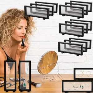 12 Pack 3D Floating Display Case Transparent PE Jewelry Storage Box Suspended Display Packaging Storage Box for Fossil Rock Jewelry Beauty & Personal Care