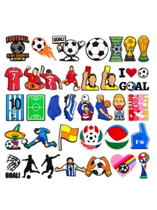 36-Piece Football Series Shoe Charms Set, Perfect for Shoes Wristbands Bags Accessories, Ideal Gift for Birthday Christmas Valentine's Day