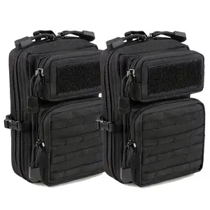 2-Pack Molle Utility Pouch EDC Tool Pouch Phone Pouches Mini Waist Pouches Medical EDC Pack Mini Design of 3-Day Backpack