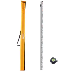【Summervibes】VEVOR Aluminum Grade Rod,  , 16-Feet/8ths 4 Sections Telescopic Measuring Rod,Double-Sided Scale 1/8in Leveling Rod Stick,Aluminum Alloy Survey Rod with Bubble Level &Carrying Bag for Houses,Walls,Floors