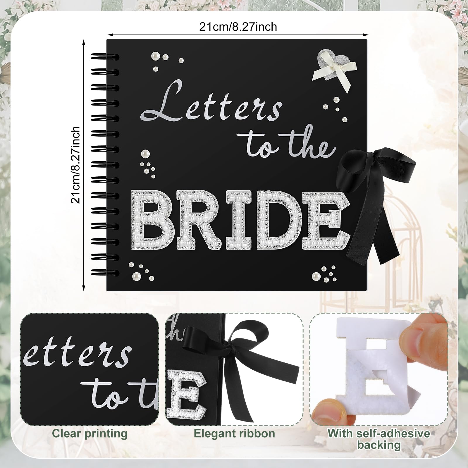 Letters to the Bride Book Wedding Gift - Heartfelt Wedding Letters Scrapbook for Bride, DIY Bridal Shower Gift from Bridesmaids & Mom, Elegant Pearl Decor Keepsake Memory Book for Wedding Morning