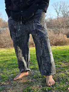 Organically Handmade Natural Stonewashed Hippie Colorful Comfortable Yoga Pant with Mushroom prints Trouser