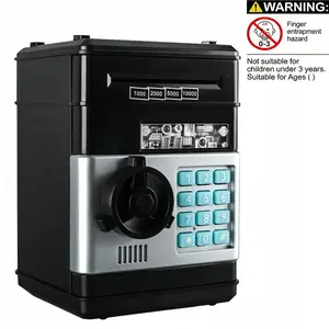 Cartoon Password Box Money Bank Atm Piggy Bank Safe Electronic Coin Bank Music Automatic Coin Roll Savings Jar Deposit Machine Toy, Large Capacity Realistic Smart Depository