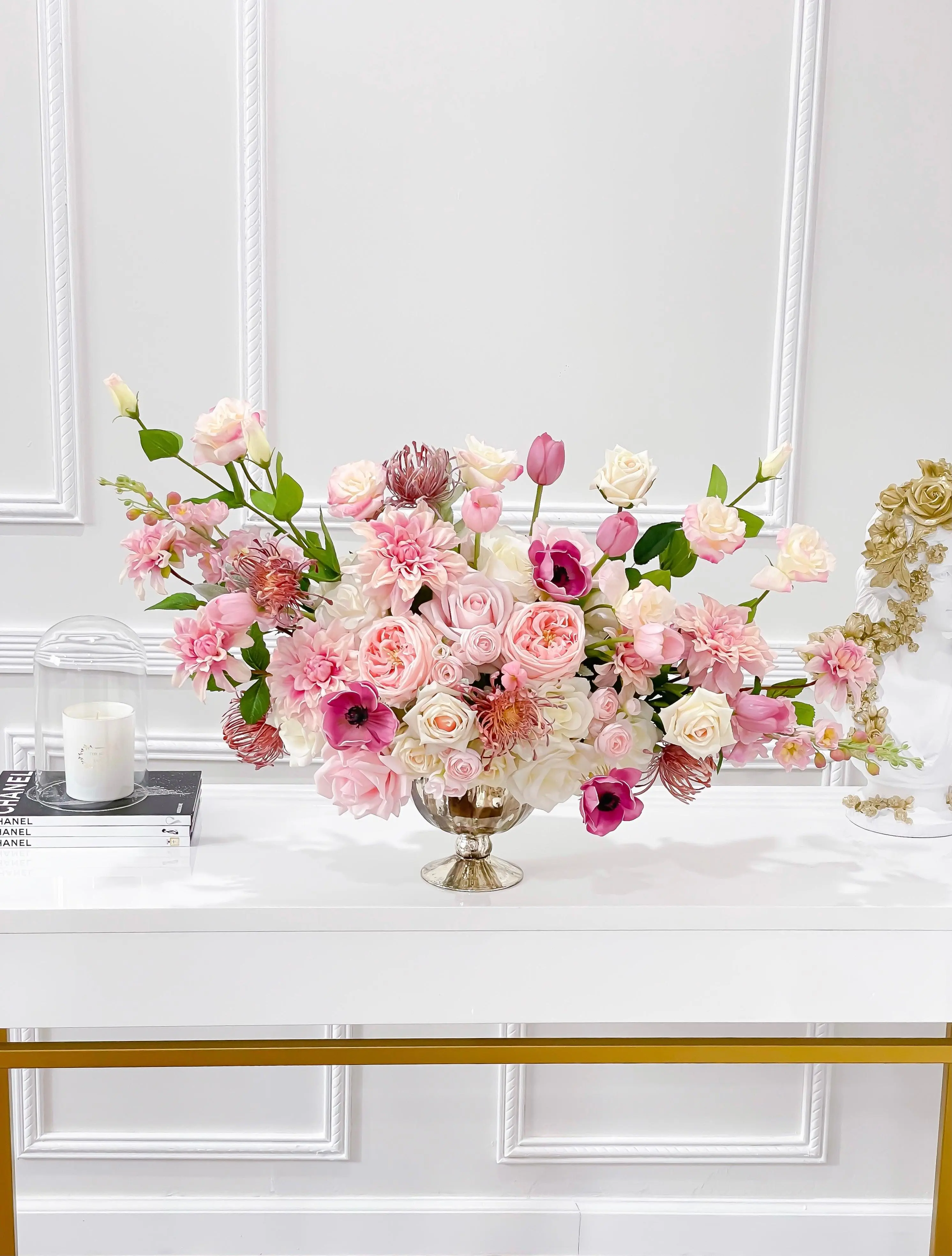 Xx-Large French Country Pink Real Touch Flower Arrangement
