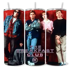 The Breakfasts  Club 20 oz Tumbler - BPA Free, Stainless Steel, Leak Proof, Clear Lid, Includes Straw