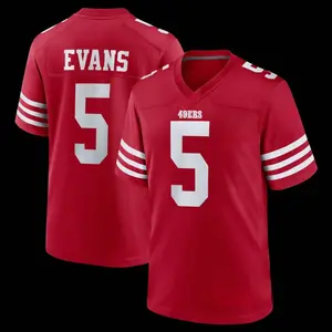 Unisex Football inspired by Evans 5 San Francisco  Game Jersey - Scarlet