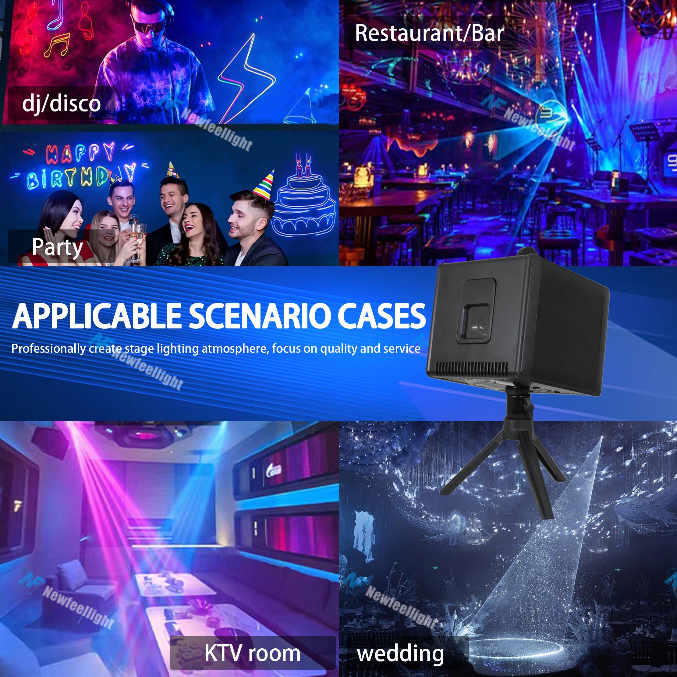 3W Par DJ Light RGB Full Color 3D Animation Patterns ILDA Light Sound Switch DMX Control Strobe Party Light for Halloween Christmas Disco Dancing Birthday Bar