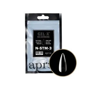Apres Gel-X® Natural Stiletto Medium Nail Tips - Cosmetic Refill Pouch for Professional Manicure and Nail Care