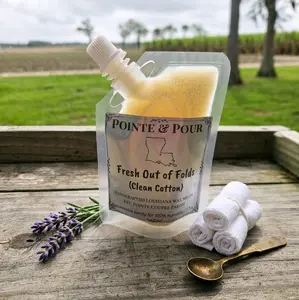 Pointe & Pour Fresh Out of Folds (Clean Cotton) Squeezable Wax Melt for Relaxation and Aromatherapy