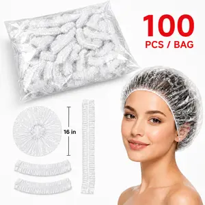 100 PCS Thickened Disposable Shower Caps, Waterproof Leakproof Hair Covers, Multi-use Hair Protector for Home, Hotel, Spa, Salon, Hair Dye & Oil Treatment