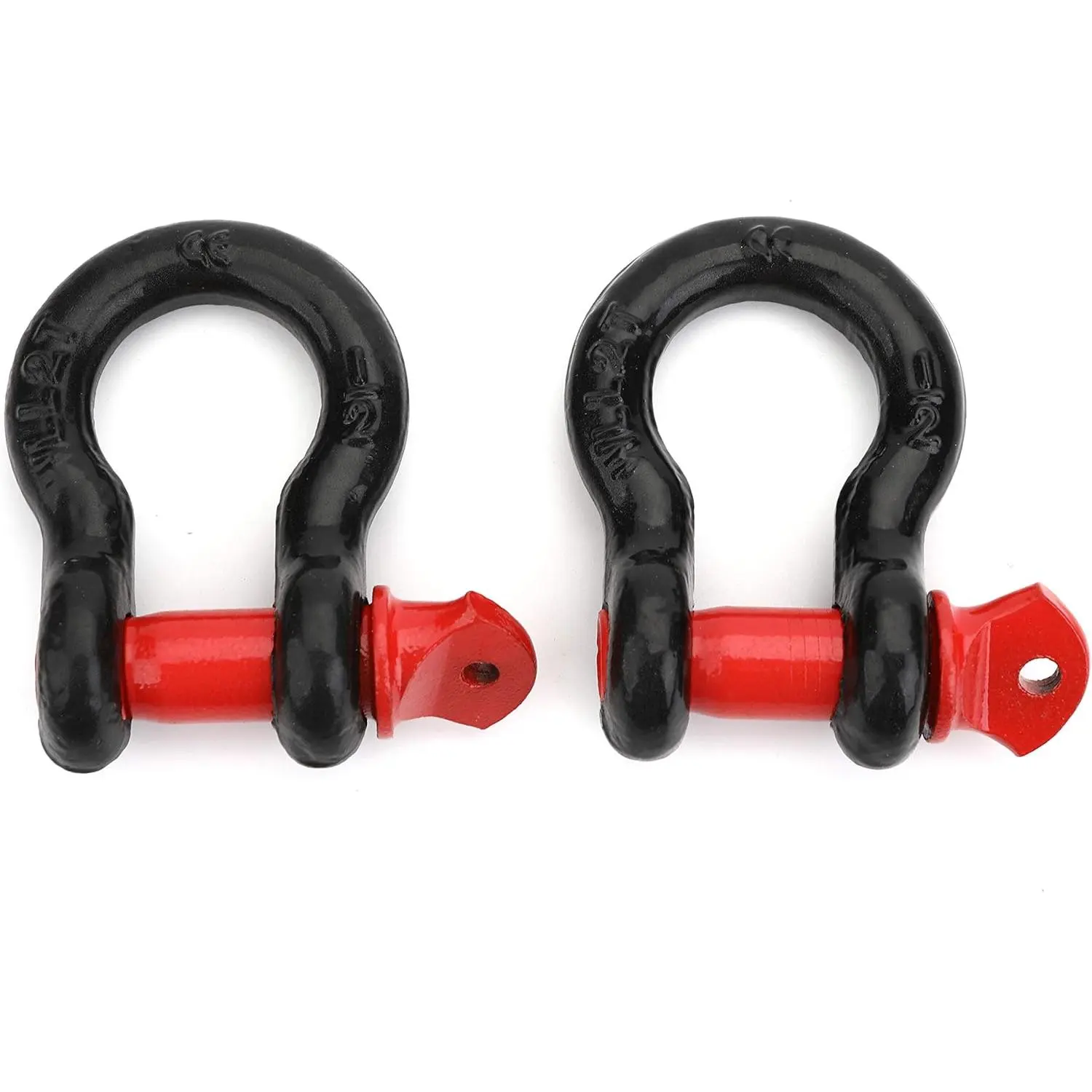 2 Pieces 1/2 inch Heavy Duty D-Ring Shackles 2 Ton, 4000 Lbs Capacity