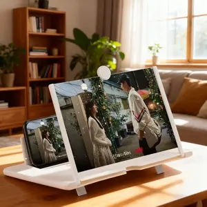 Premium 12-inch 3D HD Portable Phone Screen Magnifier with Free Hands Operation & Eye Protection, Foldable Smartphone Amplifier for iPhone, Tablets, E-Readers