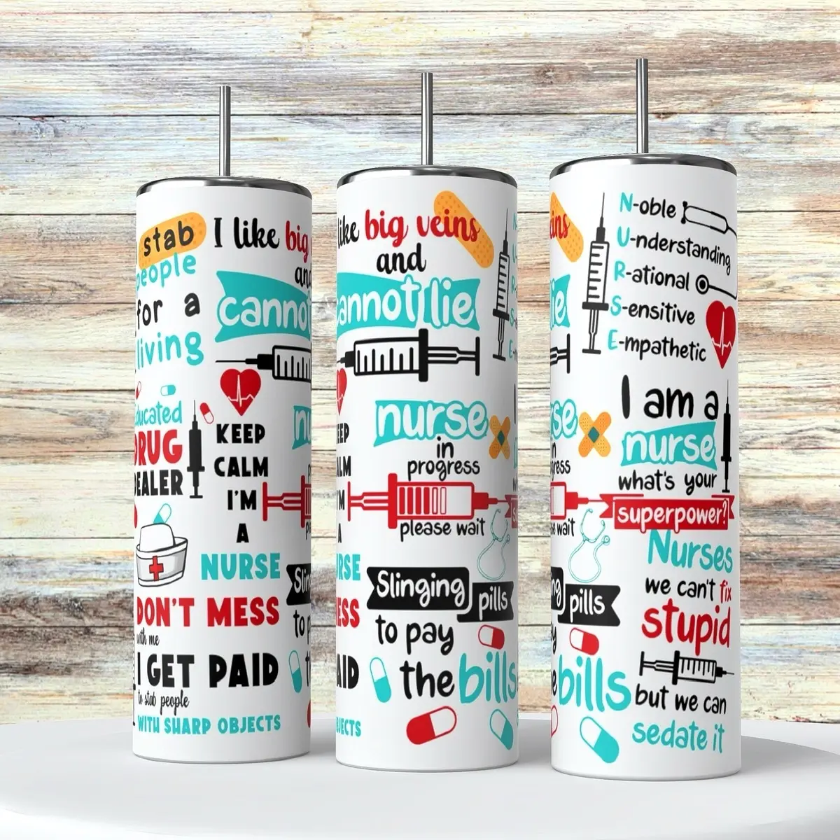 Nurse sarcastic tumbler 20 oz Bottles Drinkware Water Bottles Cup Reusable Mug Washable Portable Bottled