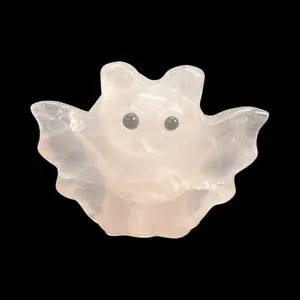 Rose Quartz Bat Carving approximately 2 inches