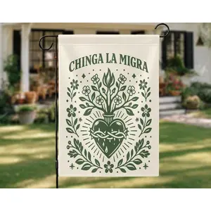 Chinga La Migra Garden Flag – Anti ICE Protest Flag, Pro Immigration Yard Sign, Political Activist Outdoor Banner Flag