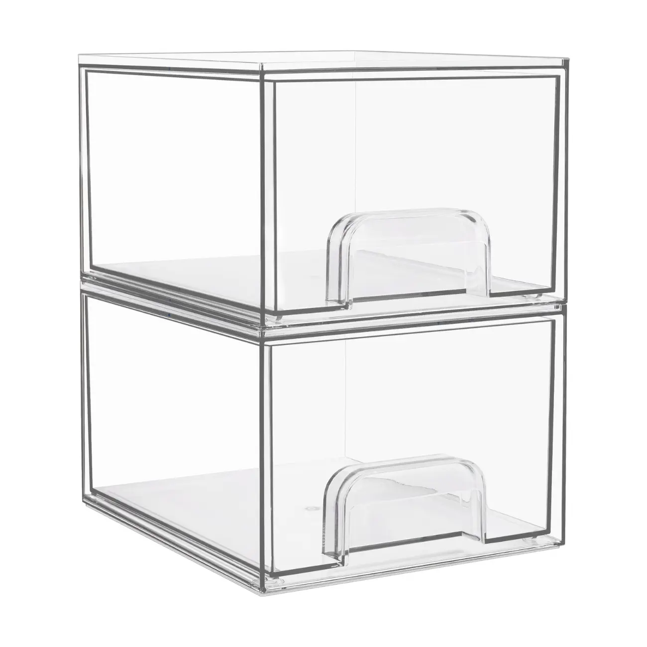 Mothers Day Clear Stackable Makeup Organizer Storage Drawers, 4.4'' Tall Acrylic Bathroom Organizers, Plastic Storage Bins For Vanity Boxes, Home Organizer Storage, Layer Storage