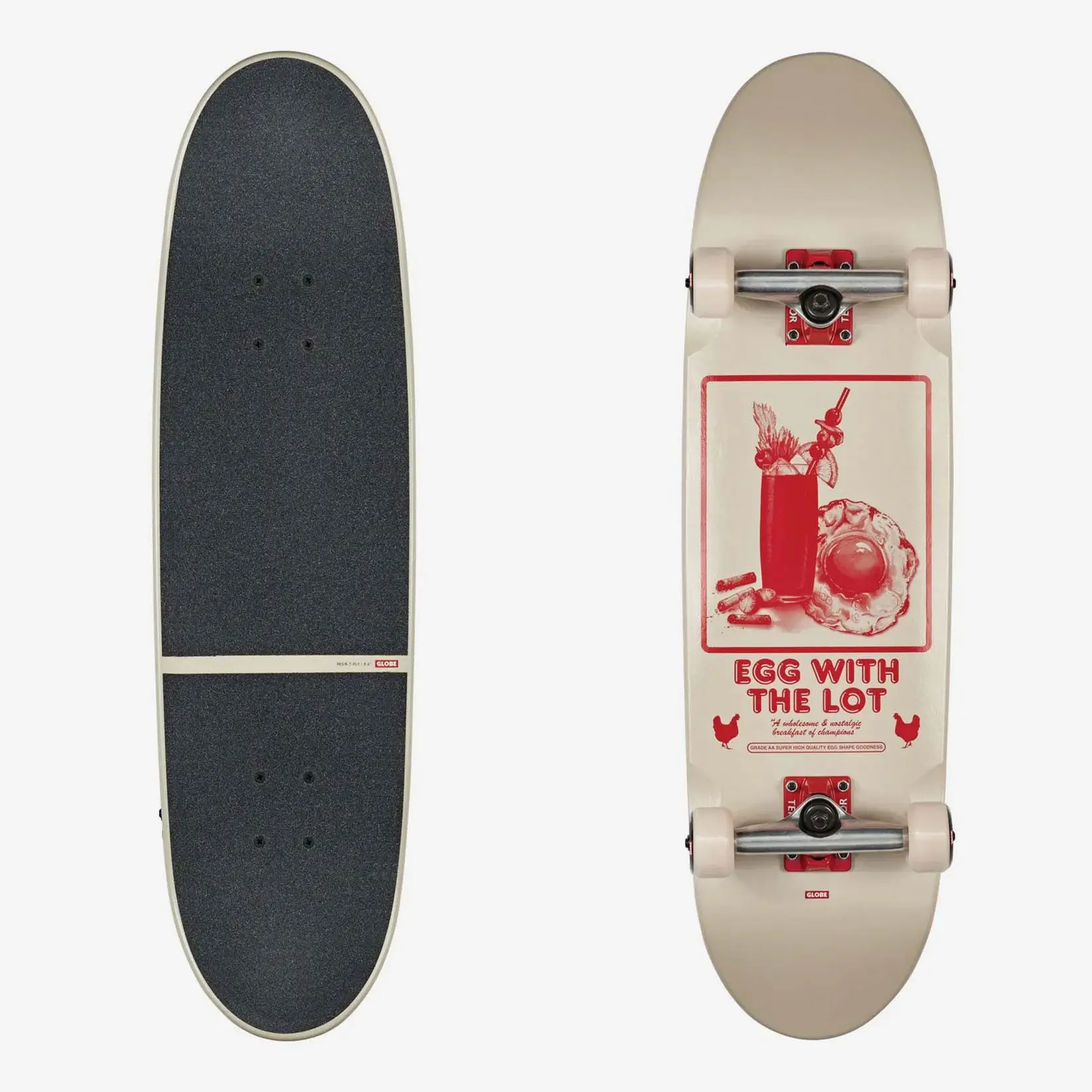 Globe Skateboard Eggy Off White/The Lot Egg Shape Cruiser 8.625" x 31.75"