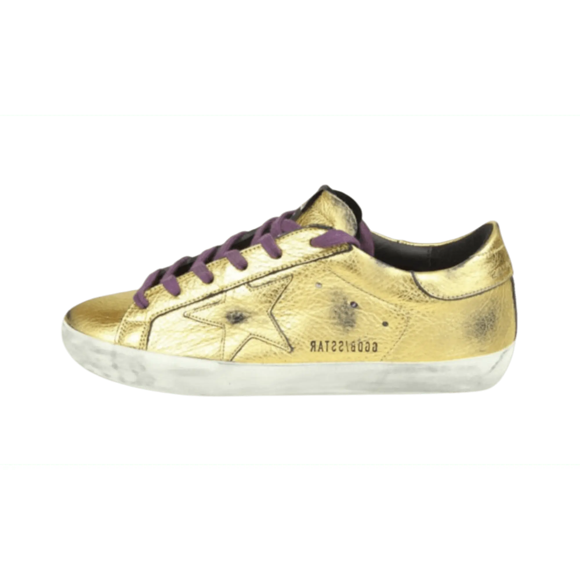 1282511 Golden Goose Metallic Gold Distressed Superstar Sneaker