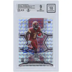 Brian Robinson Jr. Washington Commanders Autographed 2022 Panini Mosaic #322 Beckett Fanatics Witnessed Authenticated 9/10 Rookie Card - Fanatics Authentic Certified