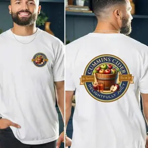 Cummins Cider - men's funny T-shirt- Menswear Casual Crewneck Shortsleeve Tshirt Streetwear