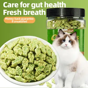【Petlovers】Organic Cat Grass Chew Biscuits Appetizing Flavor Pet Daily Snack Training Reward Oral Protection
