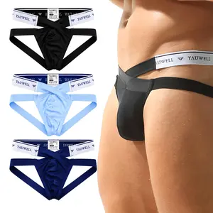 TAUWELL 3 Pack/1 Pack Men’s Low Rise Jockstrap Briefs – Lightweight Smooth Nylon Stretch, Open Back Strap Design, Wide Logo Waistband & 3D Contour Pouch for Fitted Pants & Bold Styling-24108